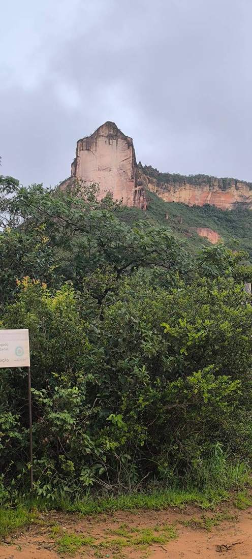 Formação rochosa da Serra da Catedral sobre a mata
